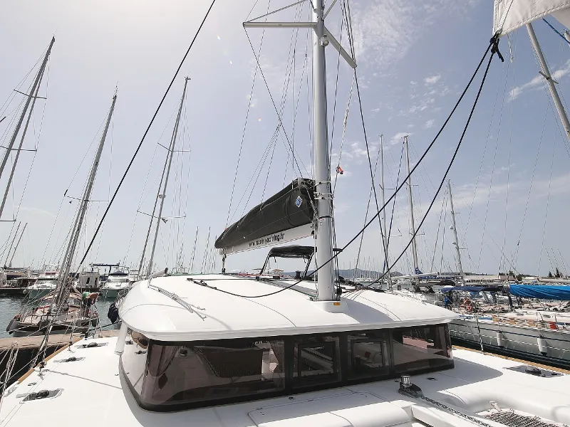 Deck of Scirocco, a Lagoon 400 S2 catamaran at Općina Sukošan, Croatia