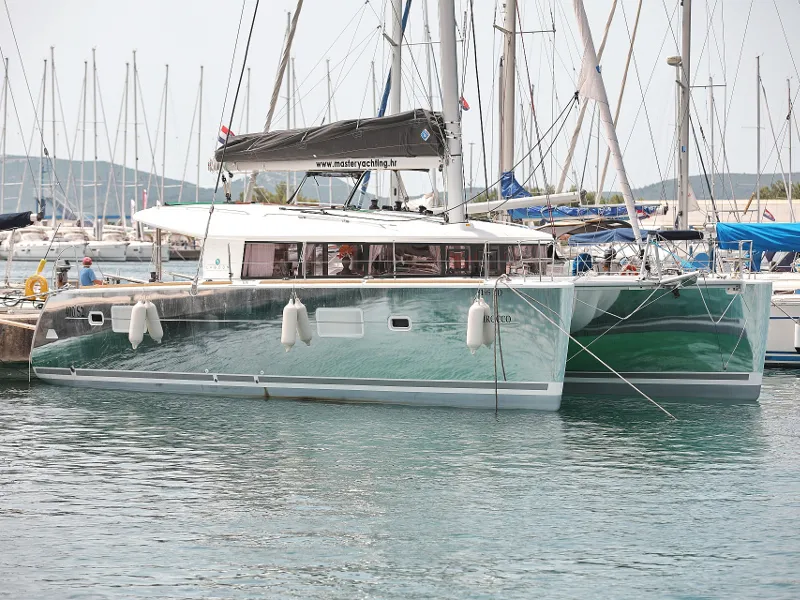 Exterior view of Scirocco, a Lagoon 400 S2 catamaran at Općina Sukošan, Croatia