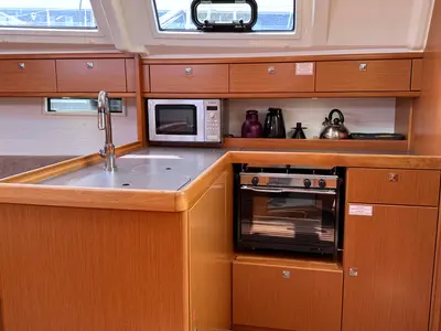 Galley of Helene, a Bavaria Cruiser 37 sailboat at Heiligenhafen, Germany