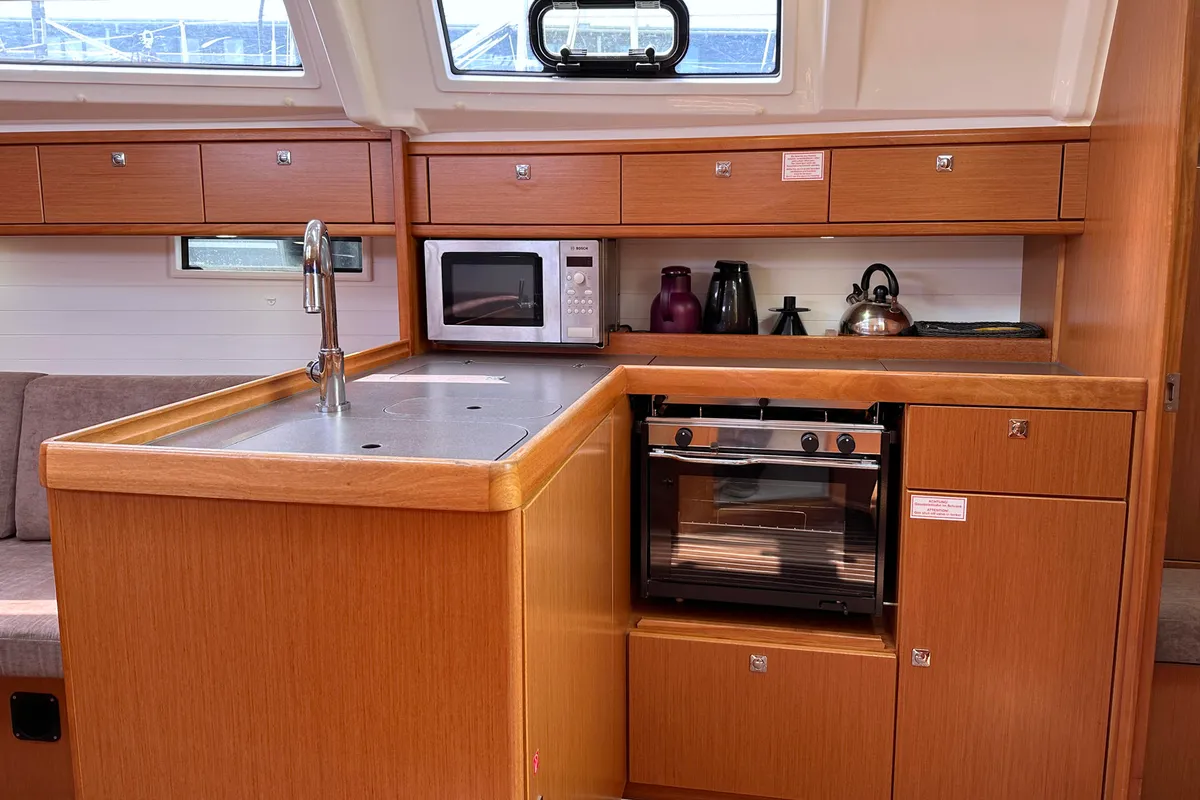 Galley of Helene, a Bavaria Cruiser 37 sailboat at Heiligenhafen, Germany