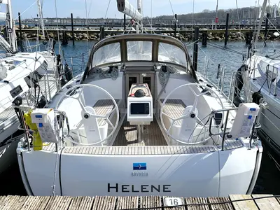Cockpit of Helene, a Bavaria Cruiser 37 sailboat at Heiligenhafen, Germany