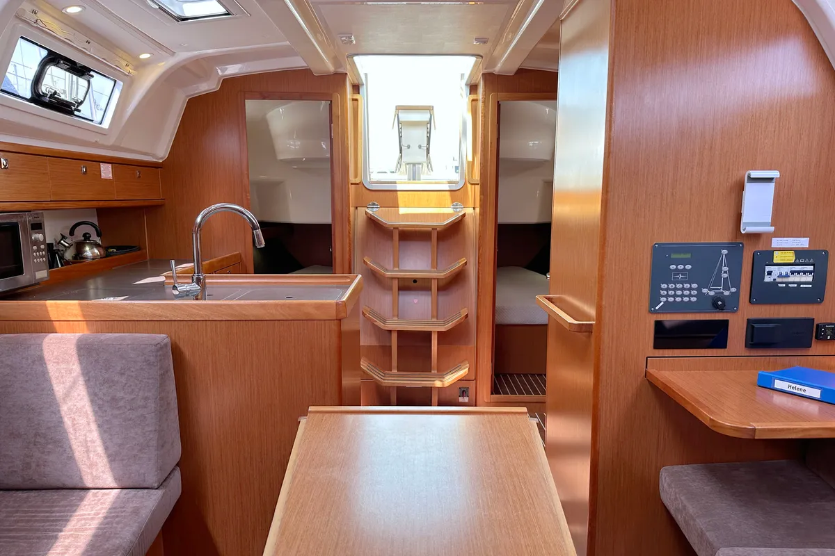 Salon of Helene, a Bavaria Cruiser 37 sailboat at Heiligenhafen, Germany