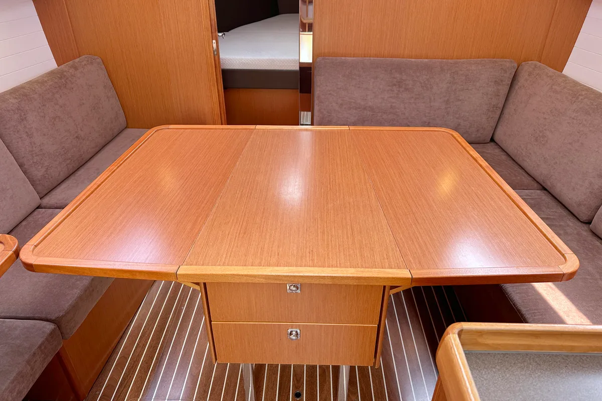Salon of Helene, a Bavaria Cruiser 37 sailboat at Heiligenhafen, Germany
