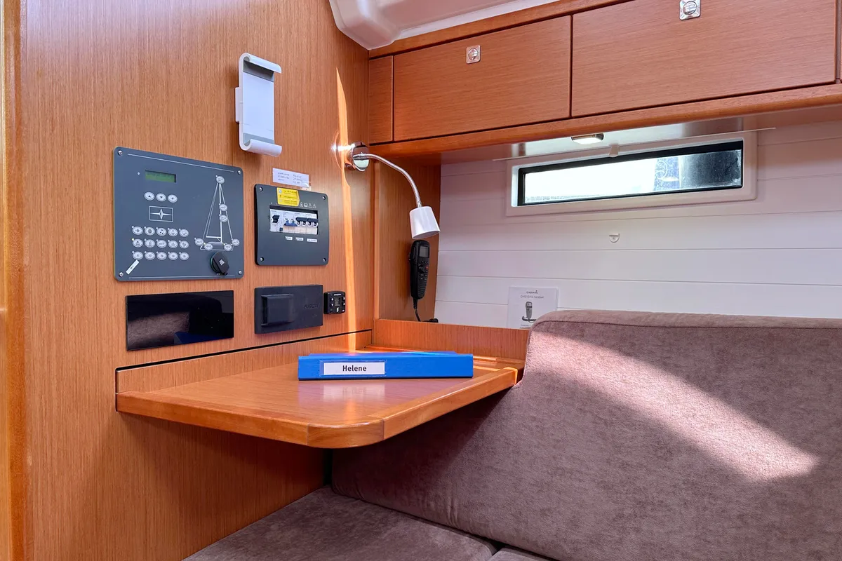 Salon of Helene, a Bavaria Cruiser 37 sailboat at Heiligenhafen, Germany