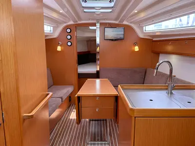 Salon of Helene, a Bavaria Cruiser 37 sailboat at Heiligenhafen, Germany