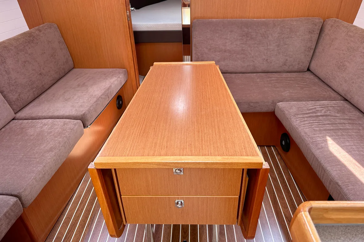 Salon of Helene, a Bavaria Cruiser 37 sailboat at Heiligenhafen, Germany