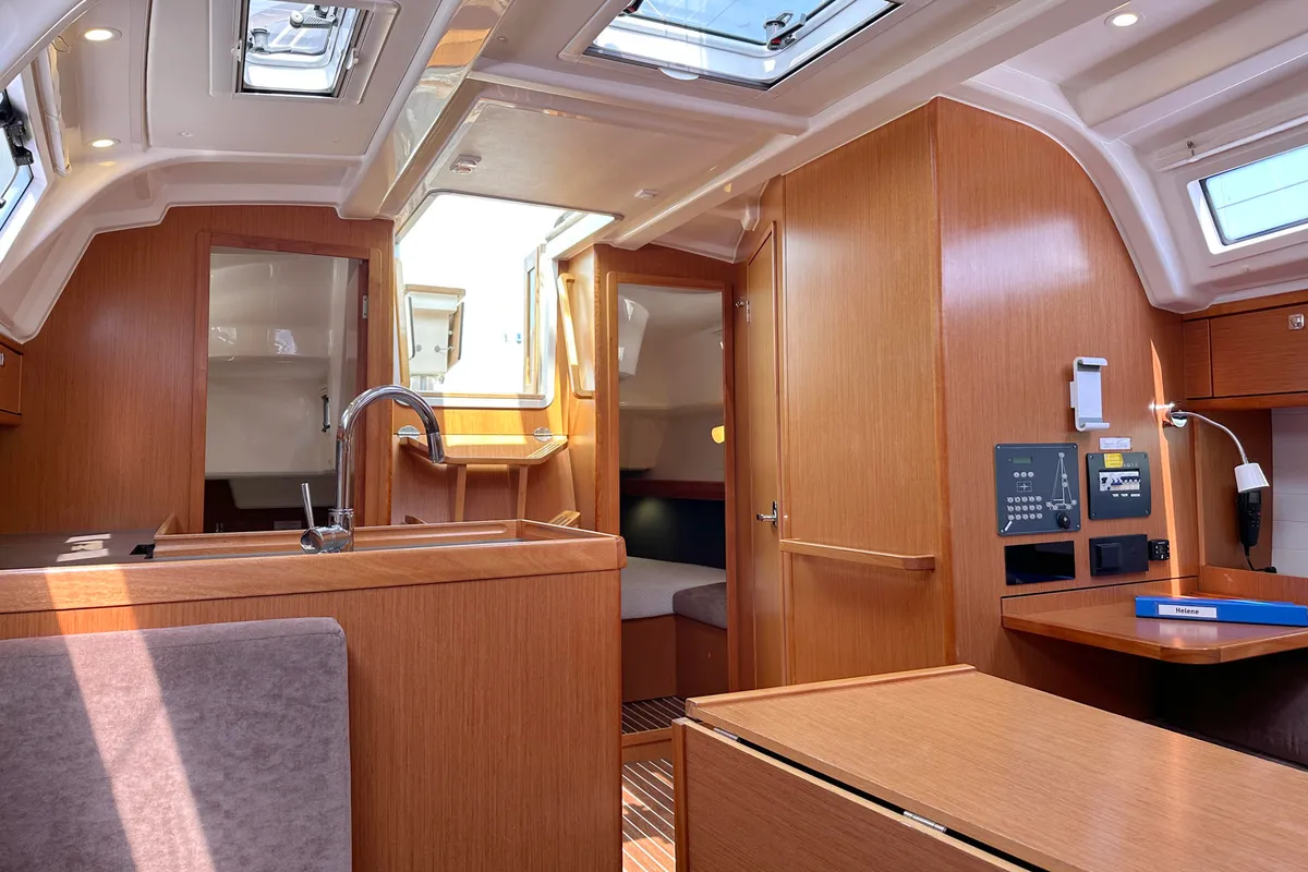 Salon of Helene, a Bavaria Cruiser 37 sailboat at Heiligenhafen, Germany