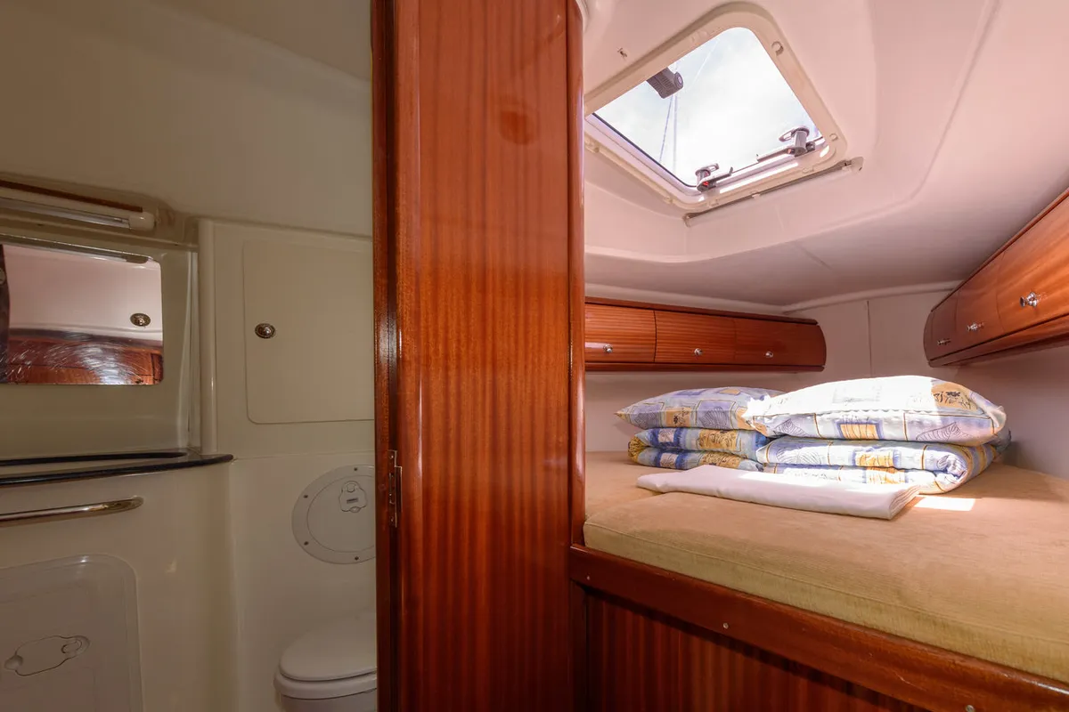 Ema, a Bavaria 36 sailboat at Grad Trogir, Croatia