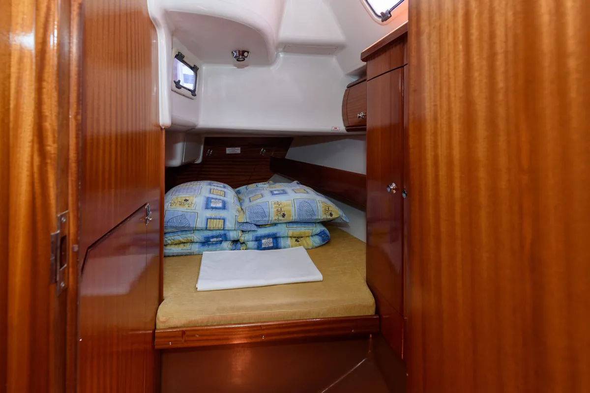 Cabin on Ema, a Bavaria 36 sailboat at Grad Trogir, Croatia