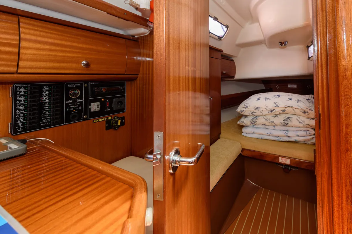 Galley of Ema, a Bavaria 36 sailboat at Grad Trogir, Croatia