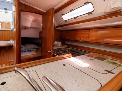 Cabin on Ema, a Bavaria 36 sailboat at Grad Trogir, Croatia