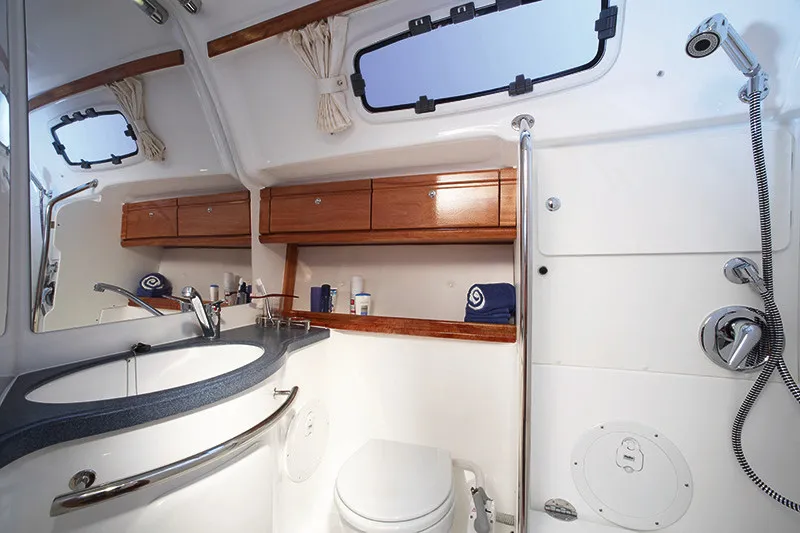 Head on Aruna, a Bavaria 46 Cruiser sailboat at San Miguel de Abona, Spain