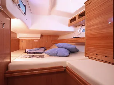 Cabin on Aruna, a Bavaria 46 Cruiser sailboat at San Miguel de Abona, Spain