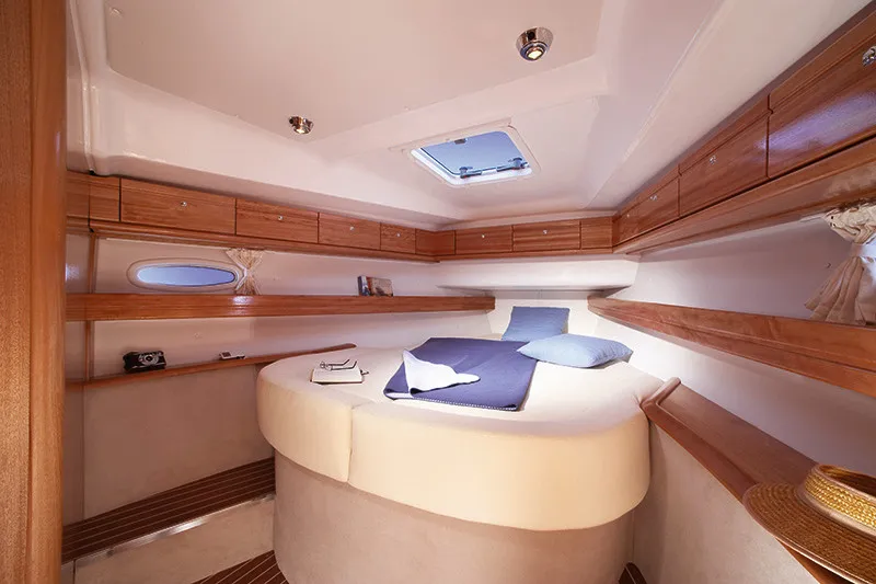 Cabin on Aruna, a Bavaria 46 Cruiser sailboat at San Miguel de Abona, Spain