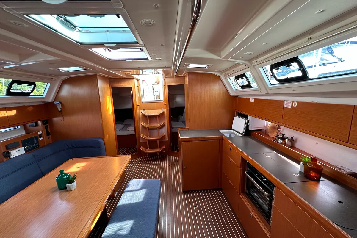 Salon of Janus, a Bavaria Cruiser 46 sailboat at Općina Pakoštane, Croatia
