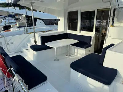 Deck of Ti-Bo III, a Lagoon 40 catamaran at Alameda, United States