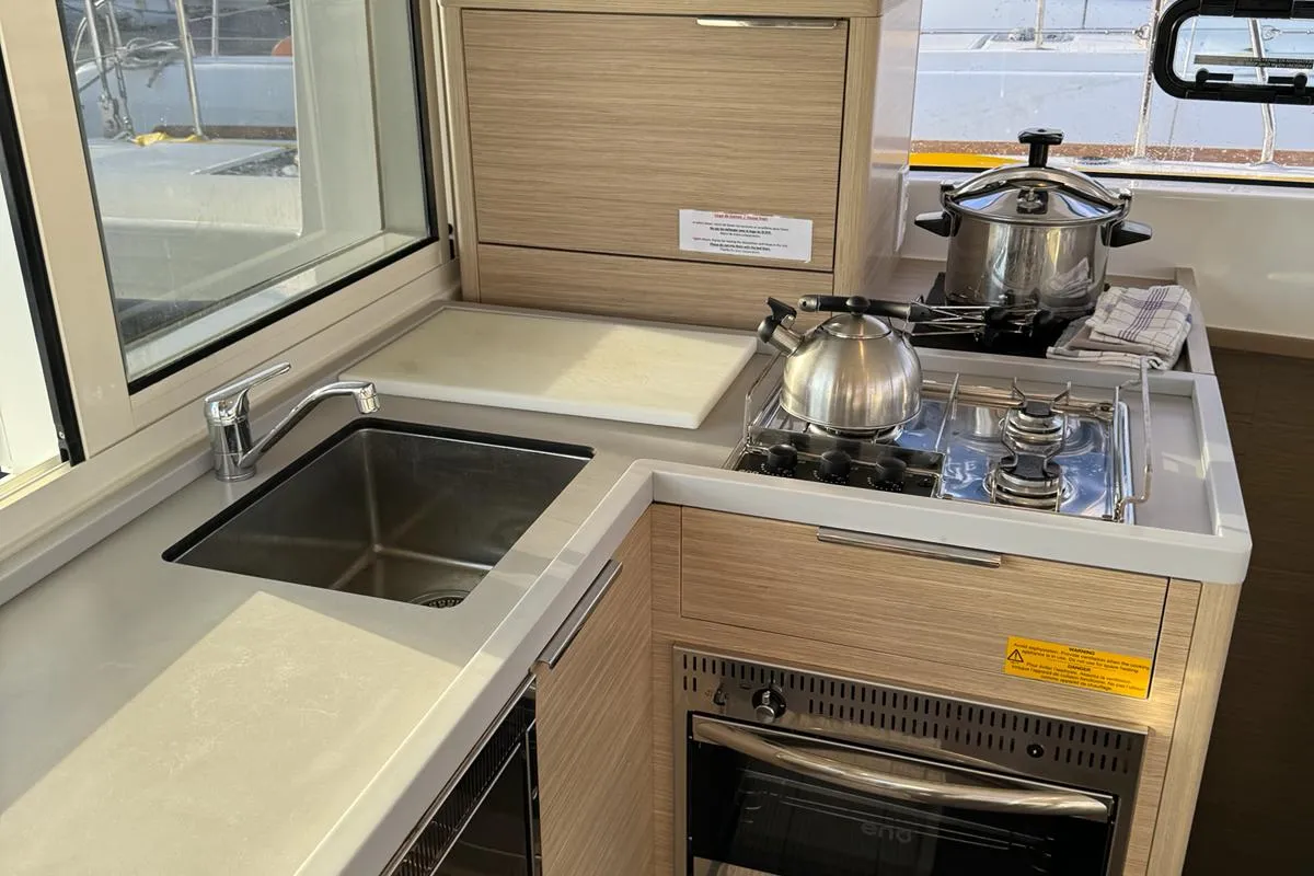 Galley of Ti-Bo III, a Lagoon 40 catamaran at Alameda, United States