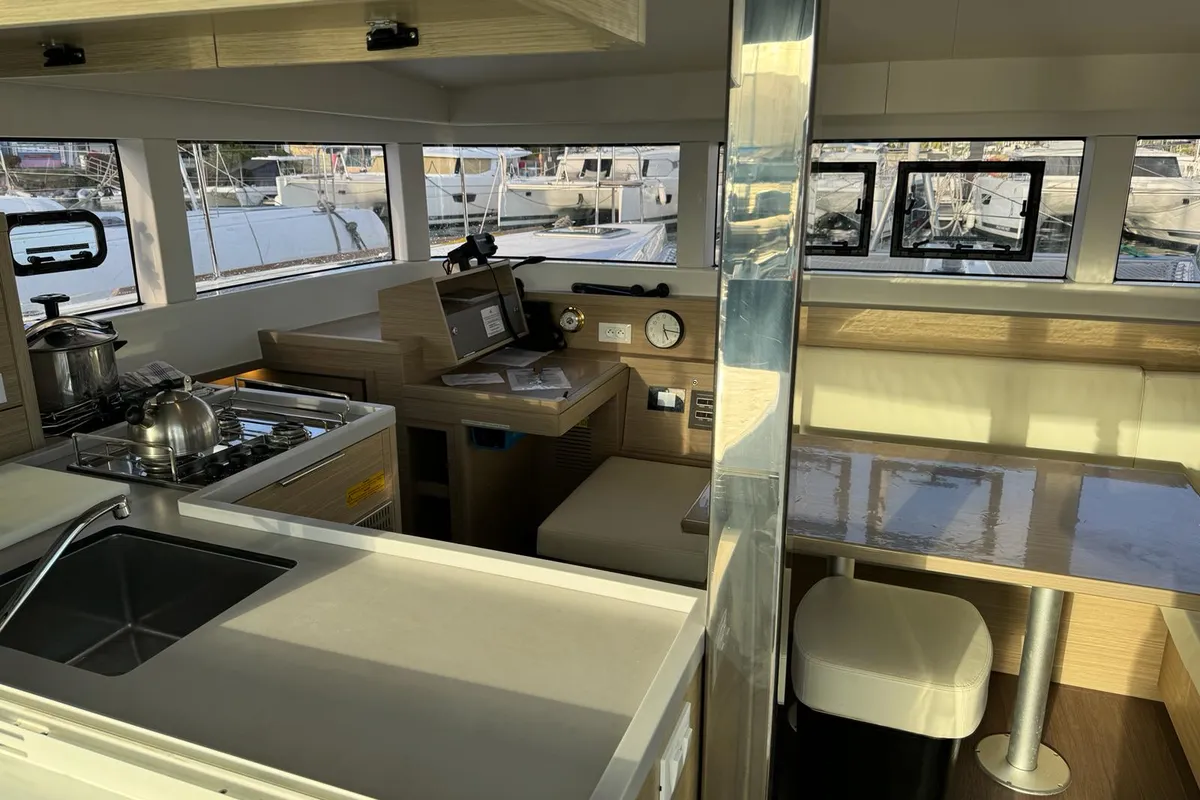 Salon of Ti-Bo III, a Lagoon 40 catamaran at Alameda, United States