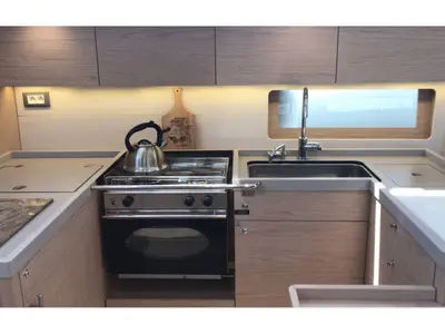 Galley of Kos 51.1, a Beneteau Oceanis 51.1 sailboat at Municipal Unit of Lefkada, Greece