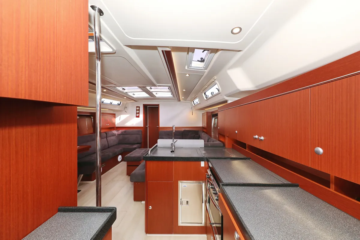 Galley of Panna, a Hanse 455 sailboat at Grad Biograd na Moru, Croatia