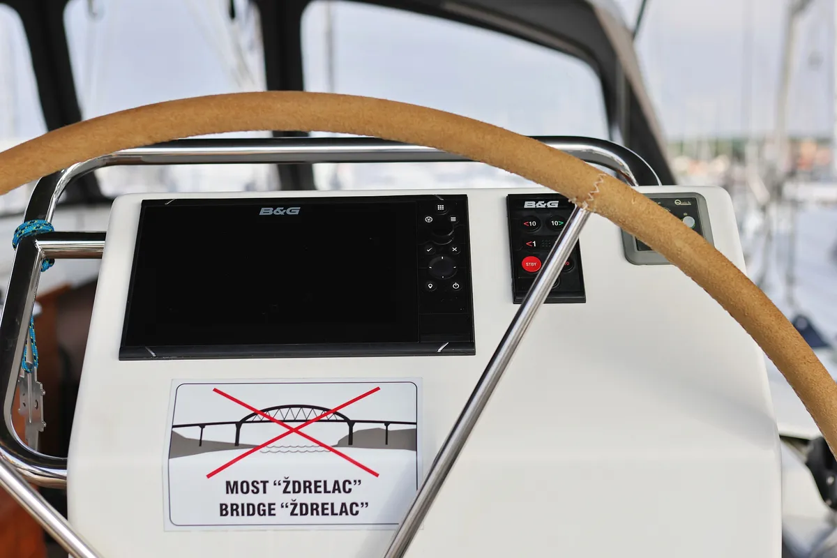 Cockpit of Panna, a Hanse 455 sailboat at Grad Biograd na Moru, Croatia