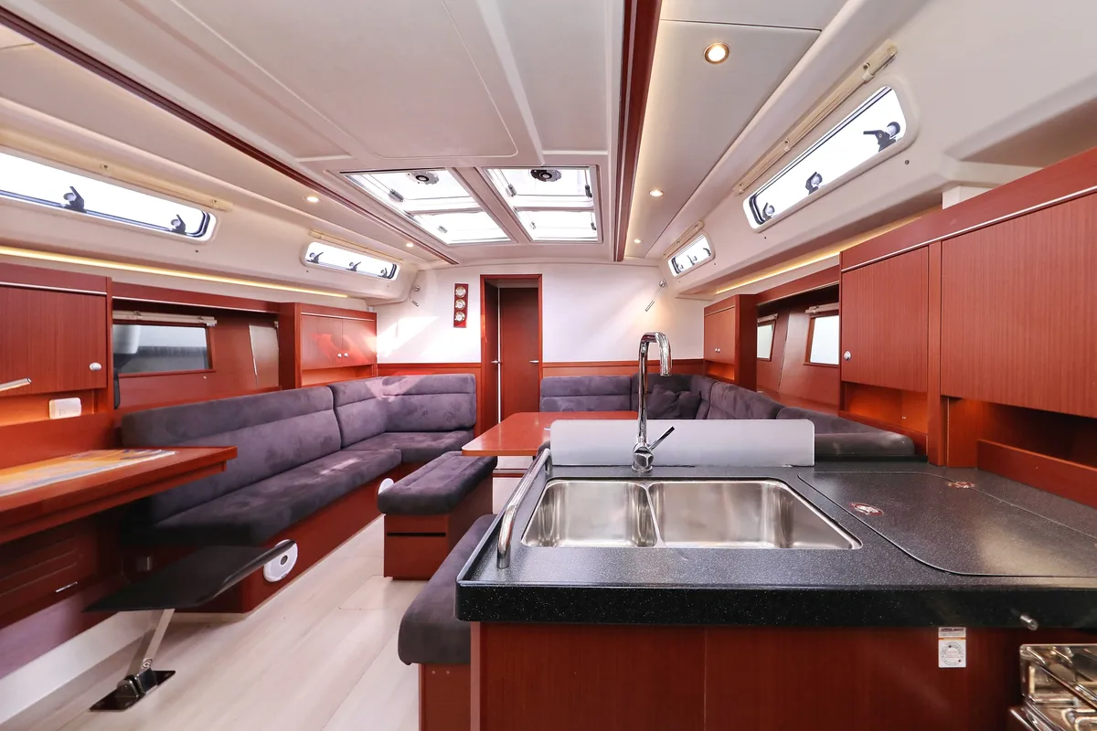Salon of Panna, a Hanse 455 sailboat at Grad Biograd na Moru, Croatia