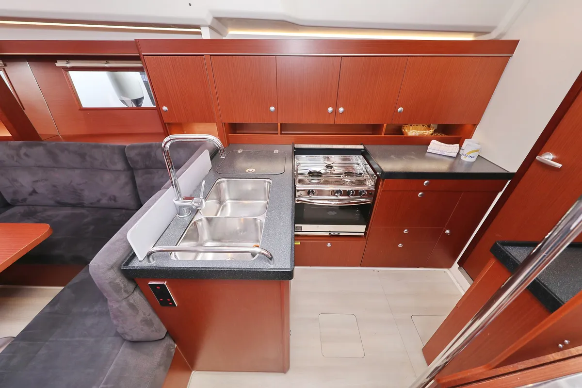 Galley of Panna, a Hanse 455 sailboat at Grad Biograd na Moru, Croatia