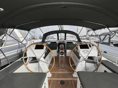 Cockpit of Panna, a Hanse 455 sailboat at Grad Biograd na Moru, Croatia
