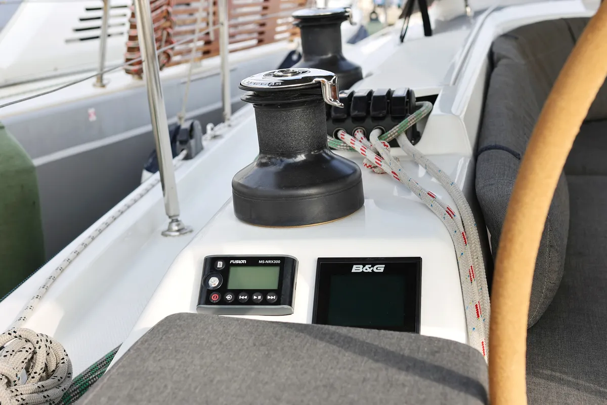 Cockpit of Panna, a Hanse 455 sailboat at Grad Biograd na Moru, Croatia