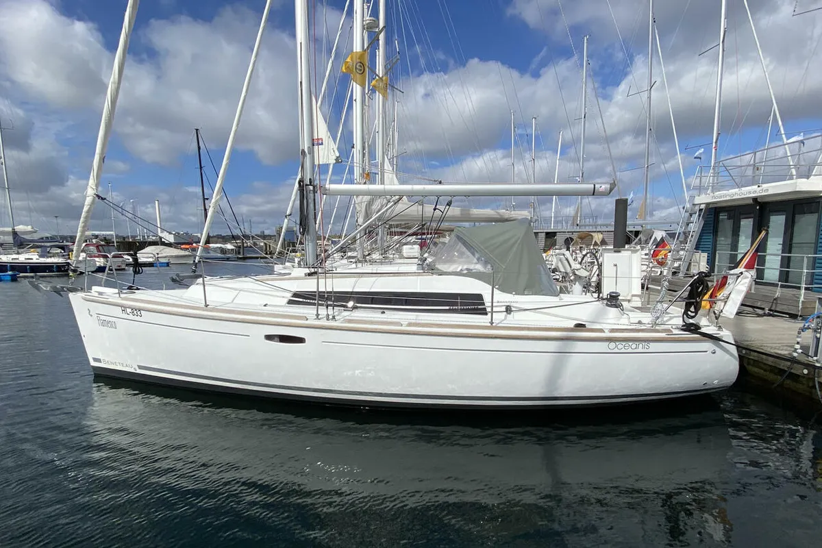 Exterior view of Flamenco, a Beneteau Oceanis 31 sailboat at Flensburg, Germany