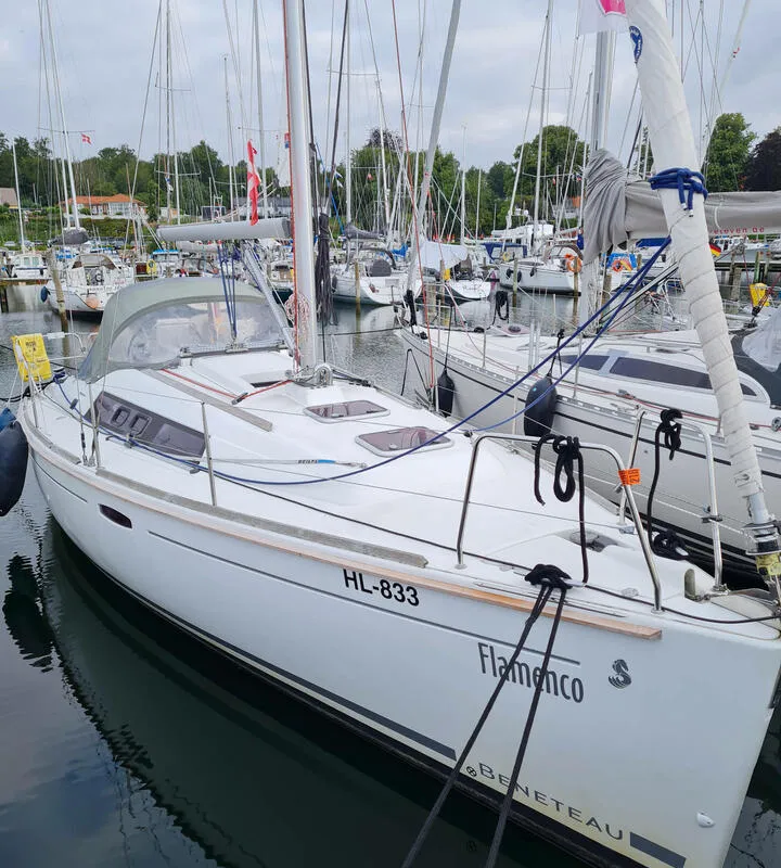 Exterior view of Flamenco, a Beneteau Oceanis 31 sailboat at Flensburg, Germany