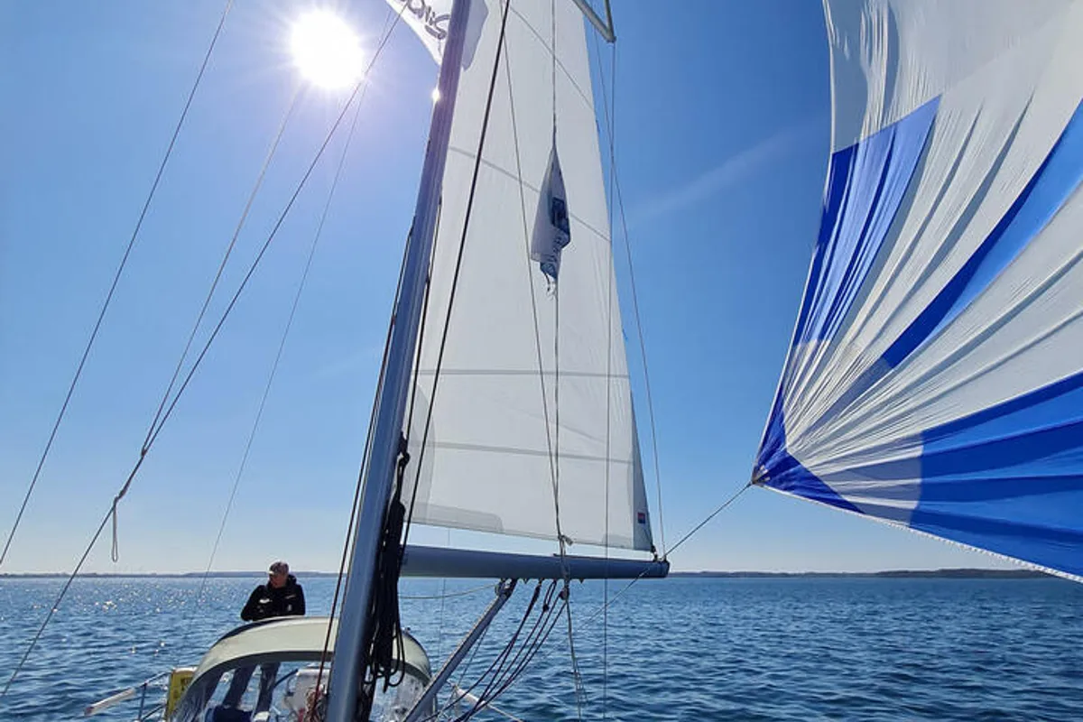 Deck of Flamenco, a Beneteau Oceanis 31 sailboat at Flensburg, Germany