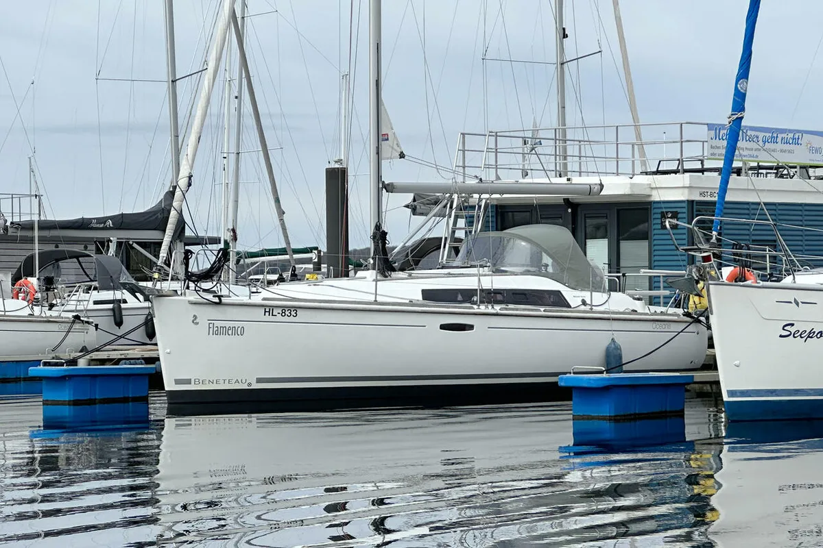 Exterior view of Flamenco, a Beneteau Oceanis 31 sailboat at Flensburg, Germany