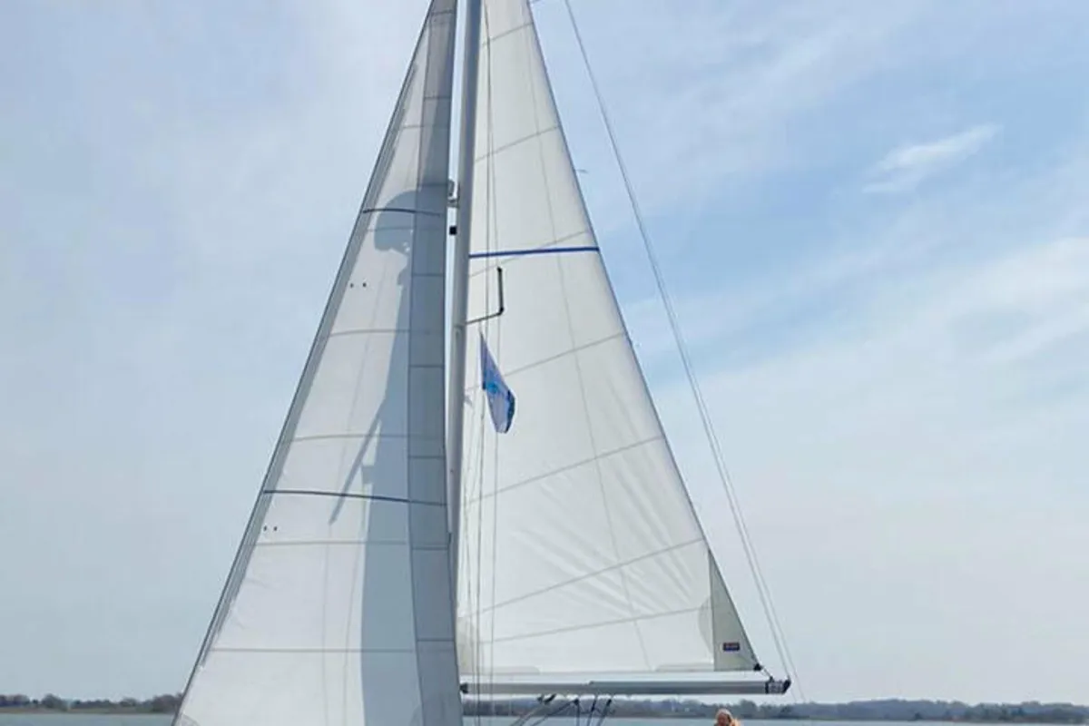 Exterior view of Flamenco, a Beneteau Oceanis 31 sailboat at Flensburg, Germany