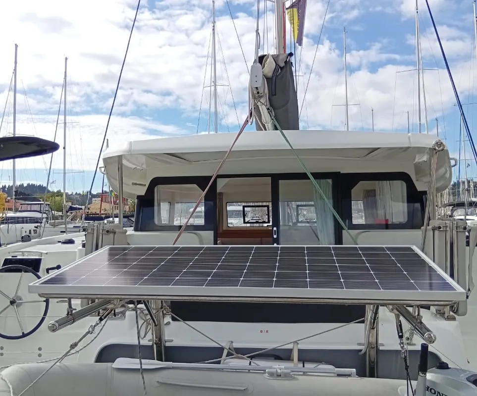 Amare II, a Excess 11 catamaran at Kontokali, Greece