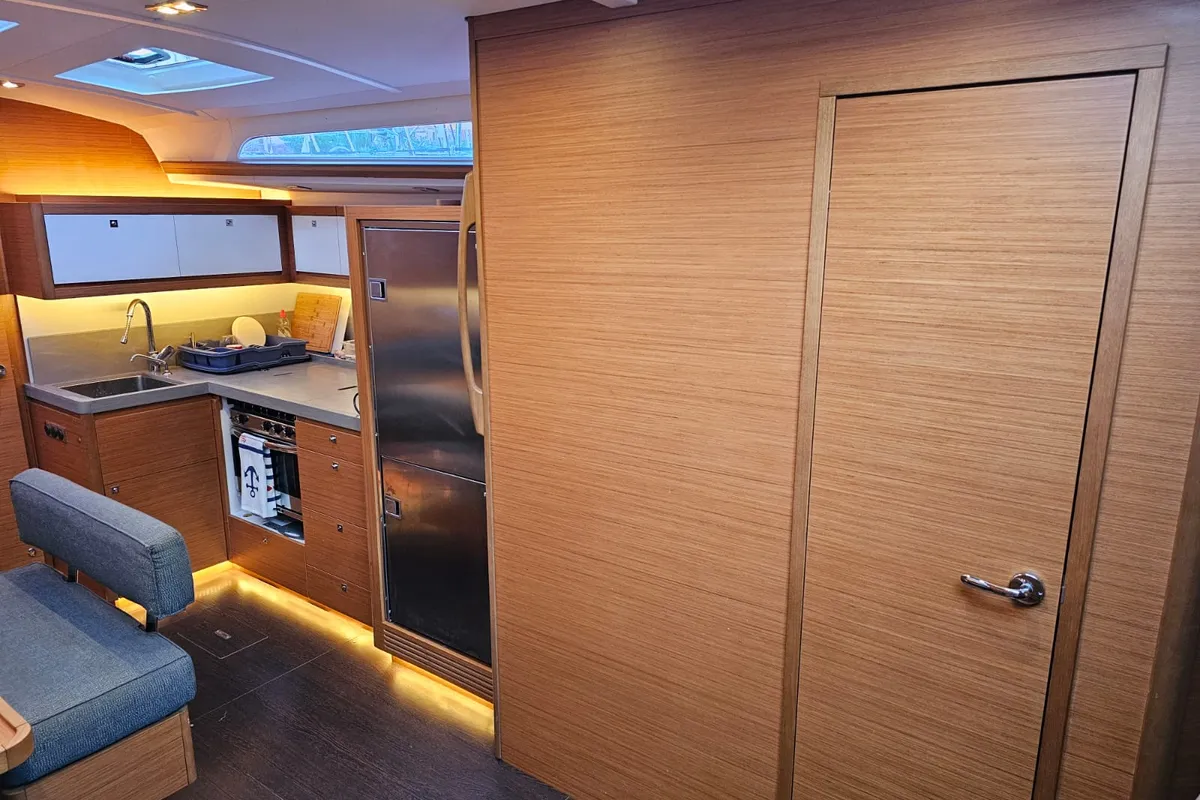 Galley of Amalia, a Dufour 470 sailboat at Skradin, Croatia