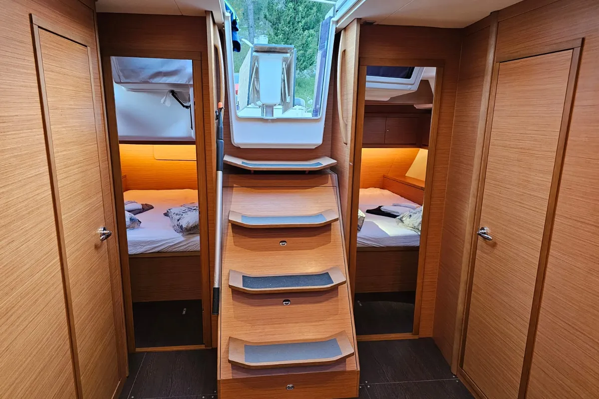 Cabin on Amalia, a Dufour 470 sailboat at Skradin, Croatia