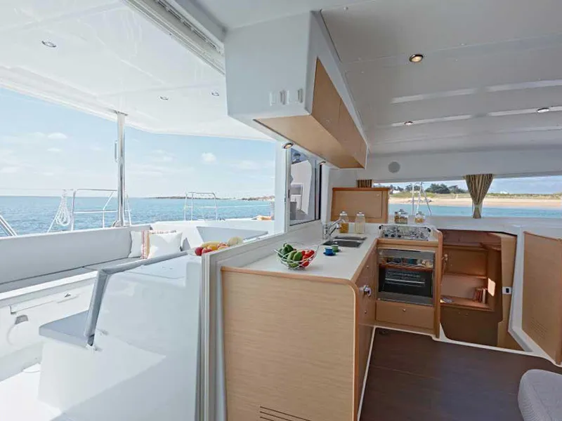 Galley of Nirvana, a Lagoon 421 catamaran at Municipal Unit of Lefkada, Greece