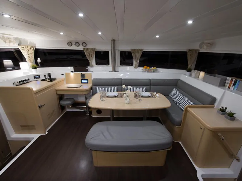 Salon of Nirvana, a Lagoon 421 catamaran at Municipal Unit of Lefkada, Greece