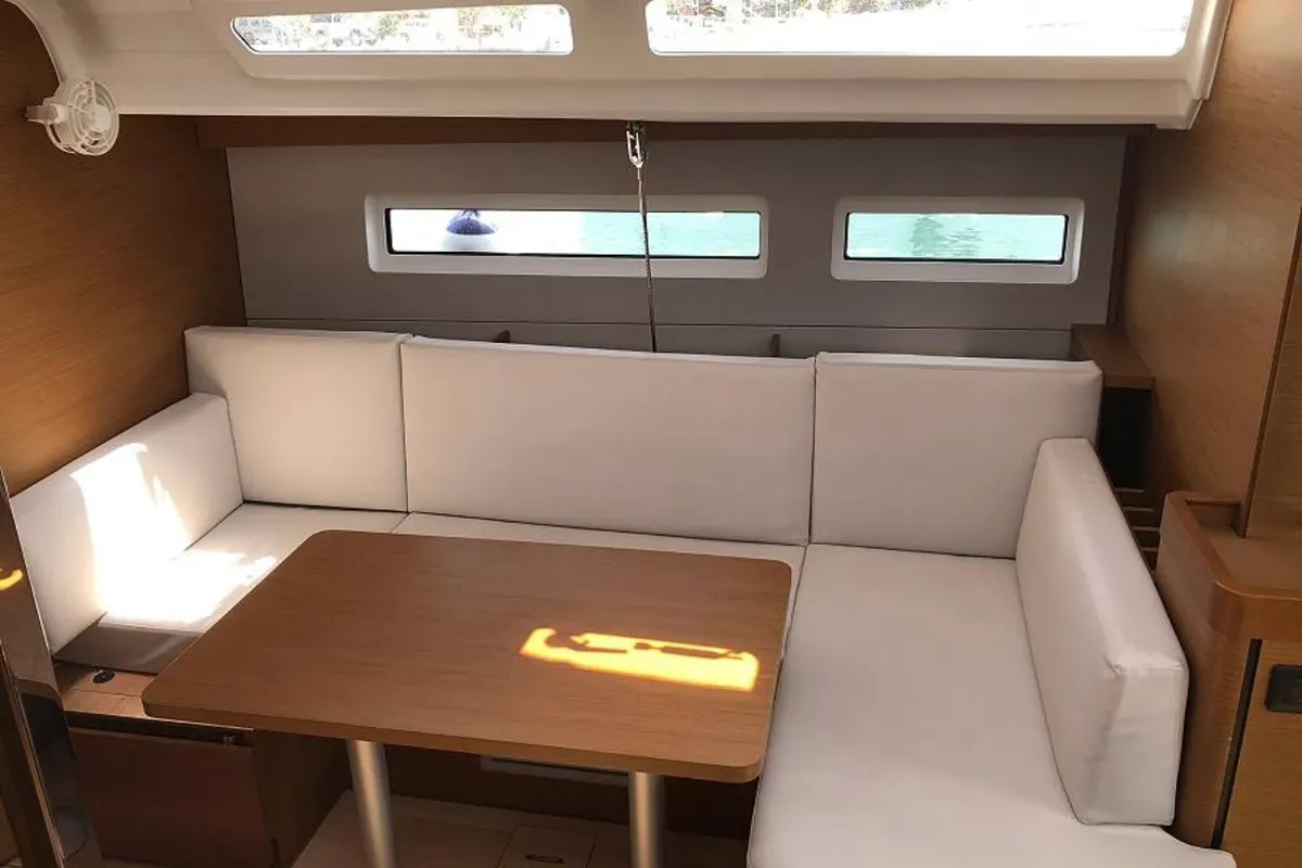 Salon of Tikal 3, a Jeanneau Sun Odyssey 440 sailboat at Municipal Unit of Lefkada, Greece