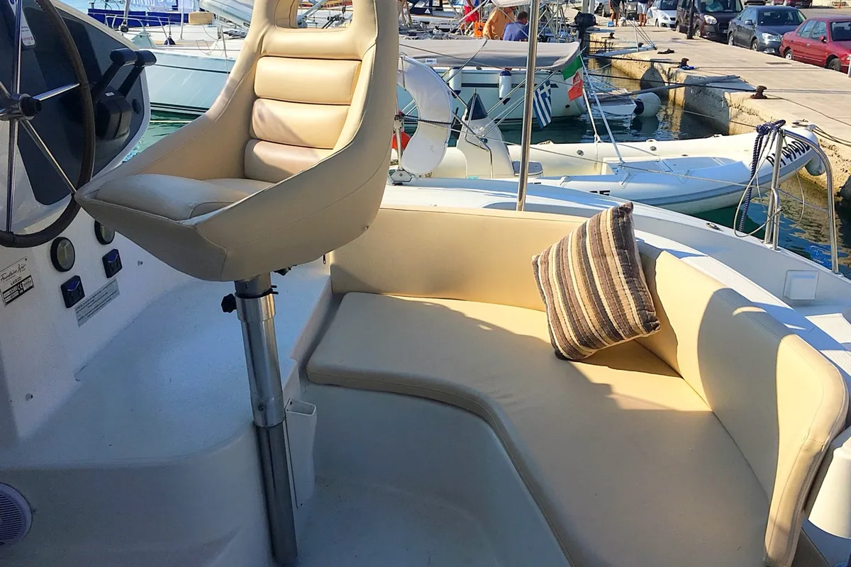 Cockpit of Victoria, a Fountaine Pajot Lavezzi 40 catamaran at Sithonia Municipal Unit, Greece