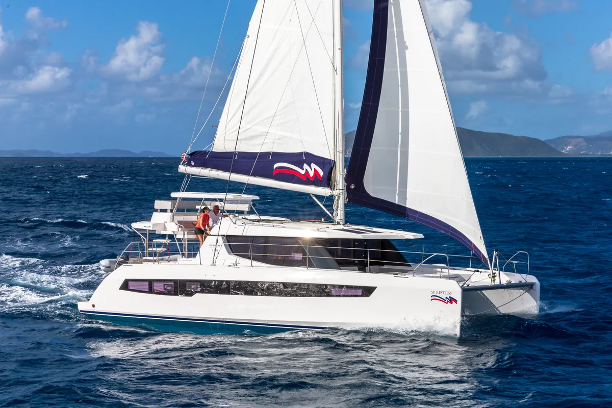Exterior view of Moorings 4500L/10 Club, a Leopard 45 catamaran at Road Town, British Virgin Islands