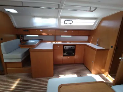 Galley of Gin Tonic, a Bavaria 51 Cruiser sailboat at Kontokali, Greece