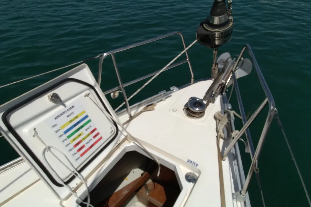 Gin Tonic, a Bavaria 51 Cruiser sailboat at Kontokali, Greece