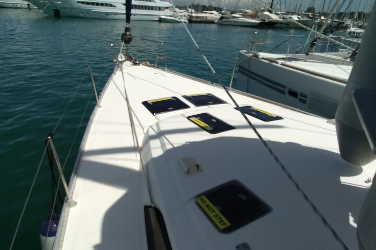 Galley of Gin Tonic, a Bavaria 51 Cruiser sailboat at Kontokali, Greece