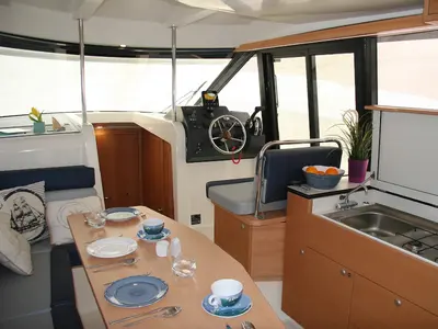 Salon of Platinum 989 Flybridge, a Delphia Yachts Platinum 989 motorboat at Wilkasy, Poland