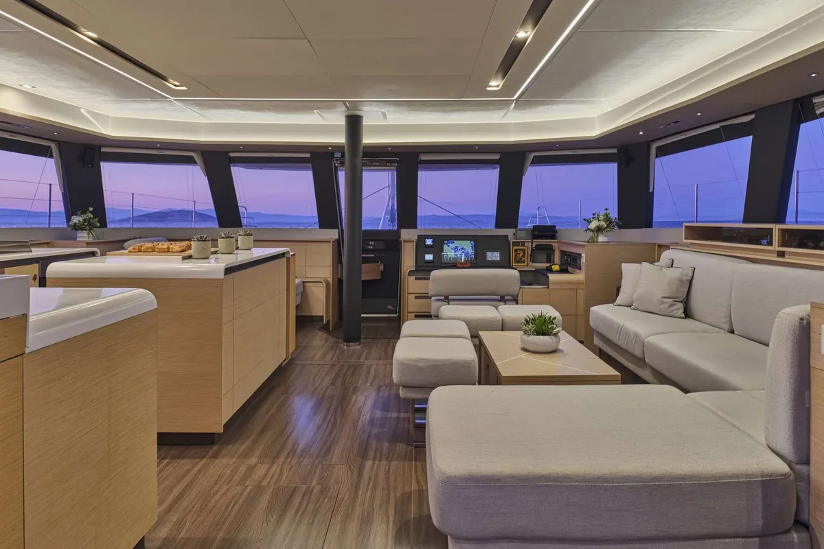 Serenissima, a Fountaine Pajot Alegria 67 catamaran at Municipal Unit of Nea Peramos, Greece