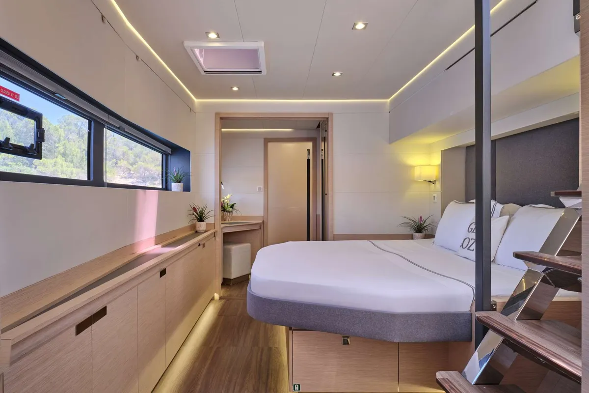 Serenissima, a Fountaine Pajot Alegria 67 catamaran at Municipal Unit of Nea Peramos, Greece