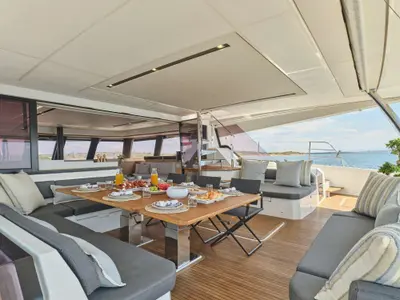Serenissima, a Fountaine Pajot Alegria 67 catamaran at Municipal Unit of Nea Peramos, Greece