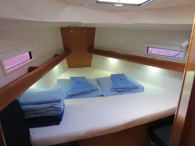 Cabin on Vega, a Bavaria Cruiser 40 sailboat at Fethiye, Turkey